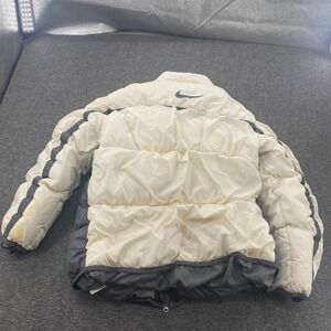 Vintage 90s White Nike Puffer Jacket Womens‎ XL Full Zip Duck Down Filled *Flaws